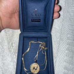 Supreme Jacob &Co. 14 Kt Gold Zodiac Pendant and Chain In Original Box Rare LEO