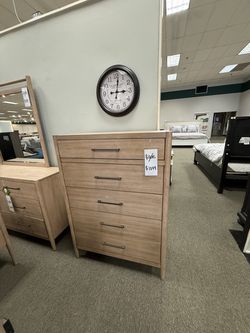 5 Drawer Chest - Light Natural Sandy Oak | Dresser | Tallboy