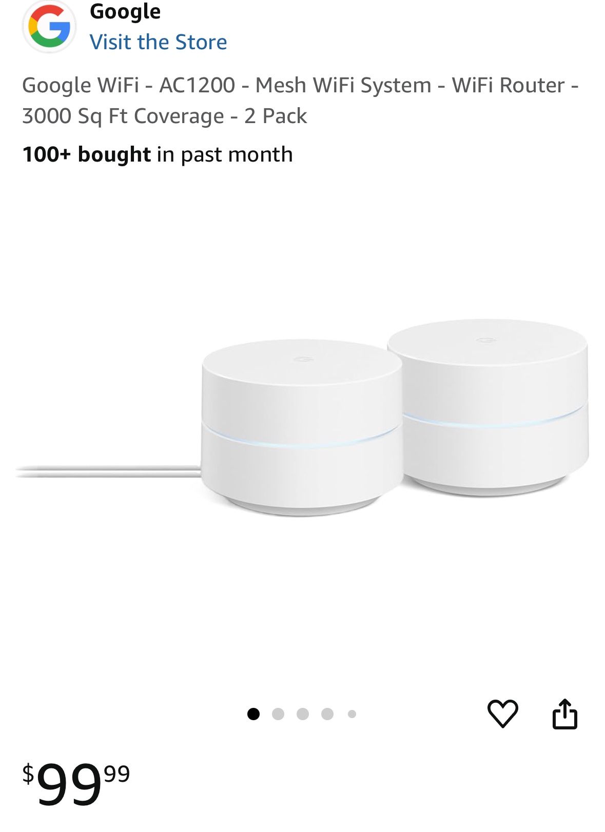 Google WiFi - Mesh WiFi System - WiFi Router - 2 Pack