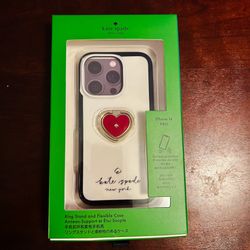 Kate Spade Red Heart Phone Case with Ring Stand, Never Used NWT