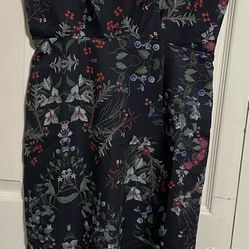 NWT Suzanne Betro Sleeveless Long Black Floral Dress Size Small 