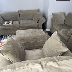 Couch, Loveseat, Single Chair, and Ottoman $300
