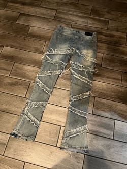 stacked flare jeans