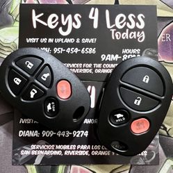 [$100 Quickly in Upland] Toyota Key & Remote Complete Set Copy (Avalon, Sienna, Tacoma, Tundra, Solara, Sequoia, Highlander…)