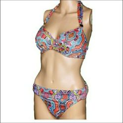 Victoria's Secret Multicolored Bikini 36 DD XL NWOT 