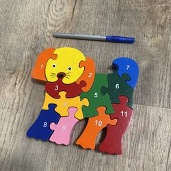 Wooden Dog Number Puzzle 