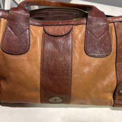 Fossil Reissue Two Toned Leather Shoulder Bag