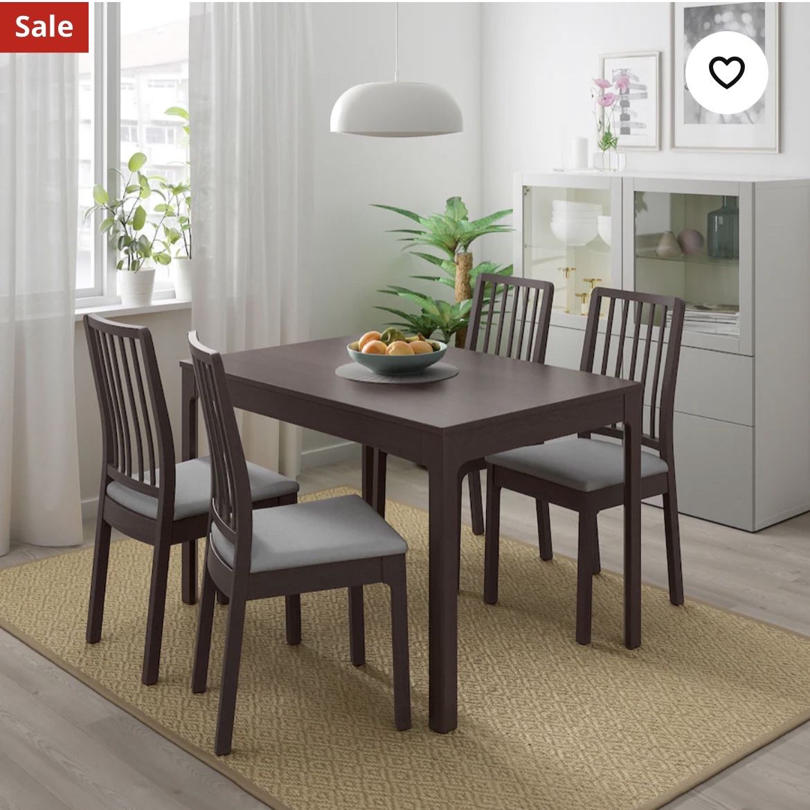 IKEA Extendable Dining table with 4 chairs
