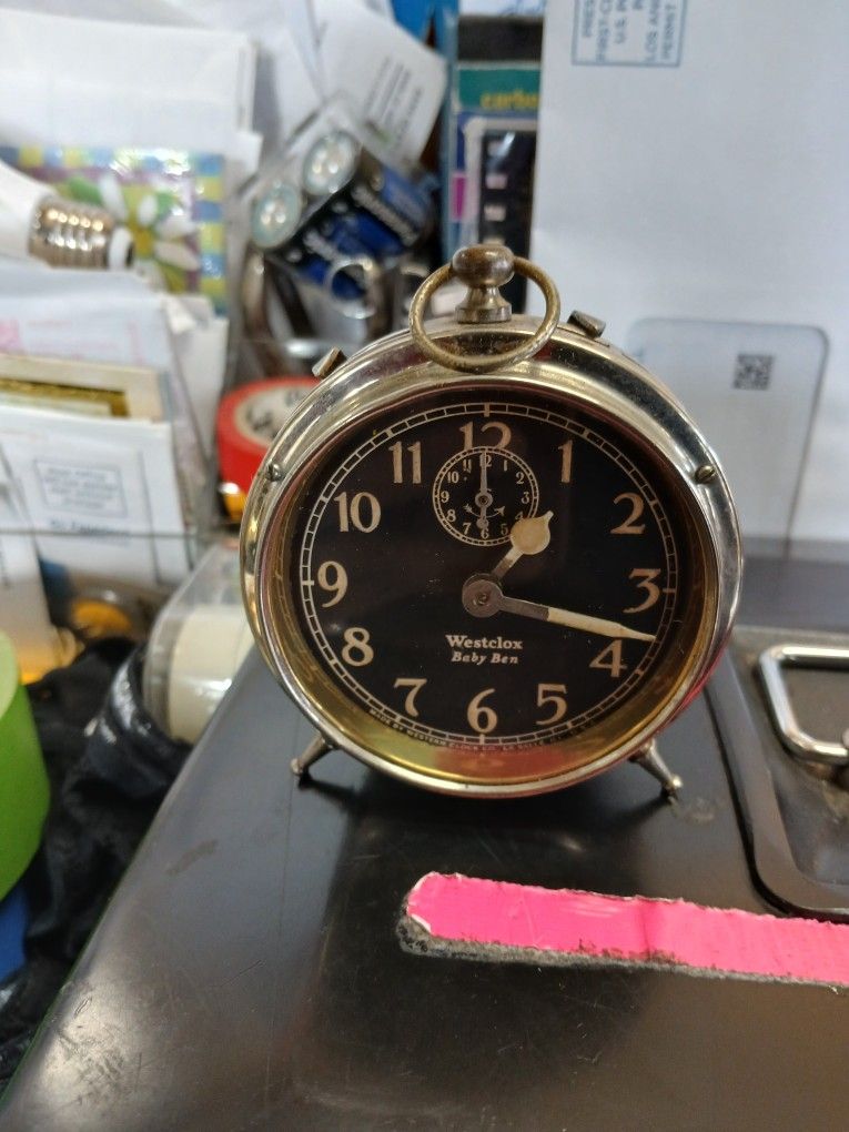 Antique Westclox USA Jack o' Lantern Wind Up Alarm Clock