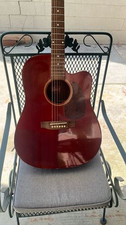 Red Acoustic Cutaway Guitar