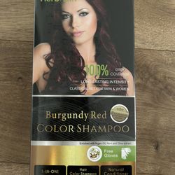 Herbishh Burgundy 3-In-1 Hair Color Shampoo for Gray Hair