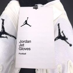 Brand New Nike Jordan Jet Football Gloves White Adult Size Small
