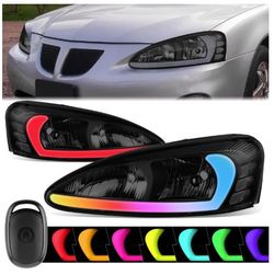 LA Zona Auto Parts 2004 to 2008 Pontiac Grand Prix LED Remote Headlights Luces Micas Calaveras Faros Control Color Luz