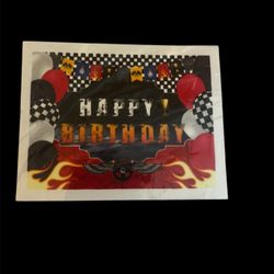 Car Racing Happy Birthday Wall Banner 