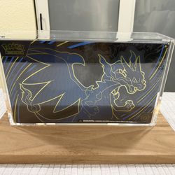 Mega Charizard X ex Ultra Premium Collection with acrylic case.