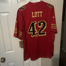 Ronnie Lott Nike San Francisco 49ers red & gold jersey, Size XL