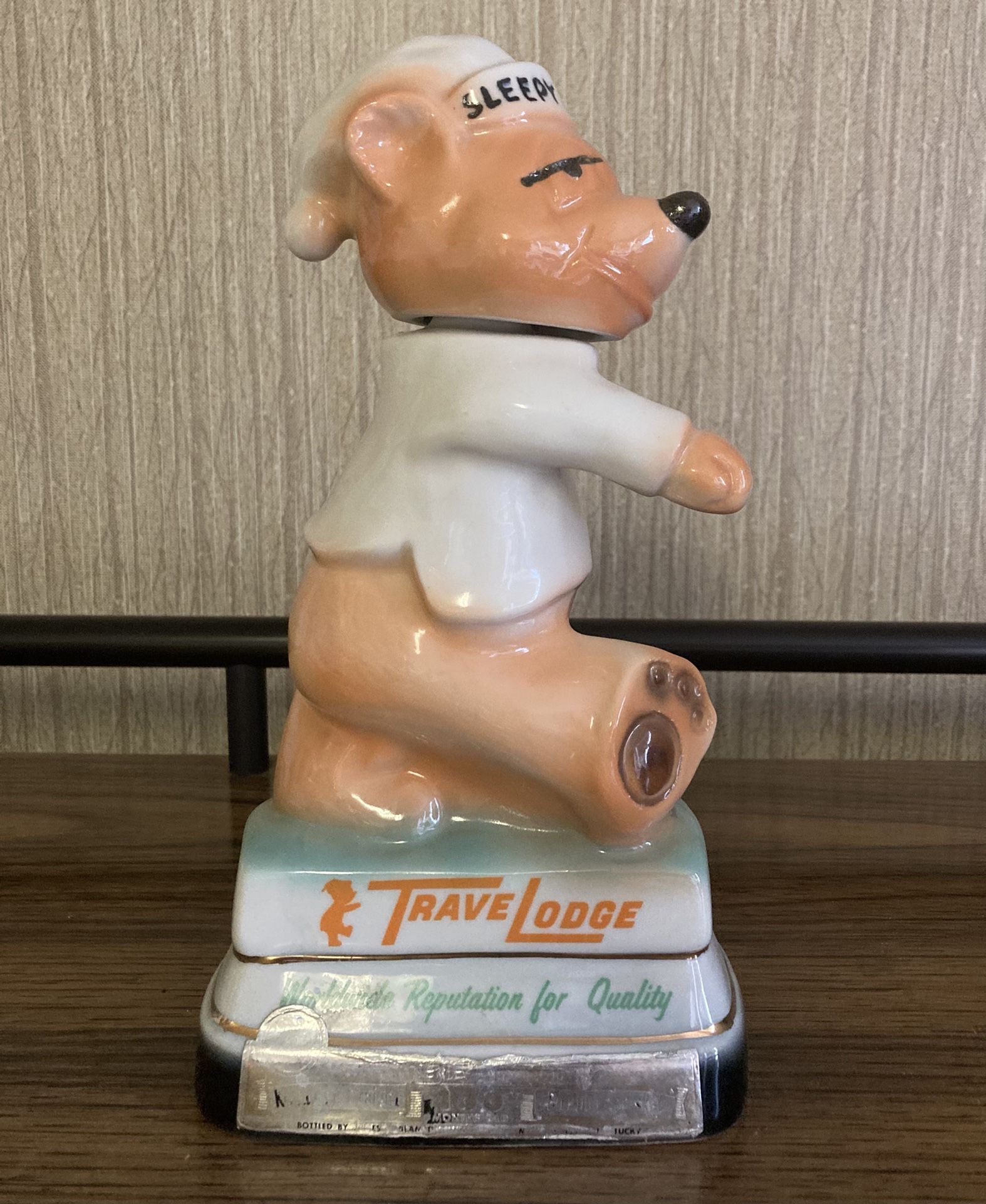 1972 Jim Beam Travelodge Sleepy Bear decanter