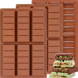 3 set Chocolate Molds,Non-Stick Chocolate Bar Mold,Food Grade Silicone Deep Mold
