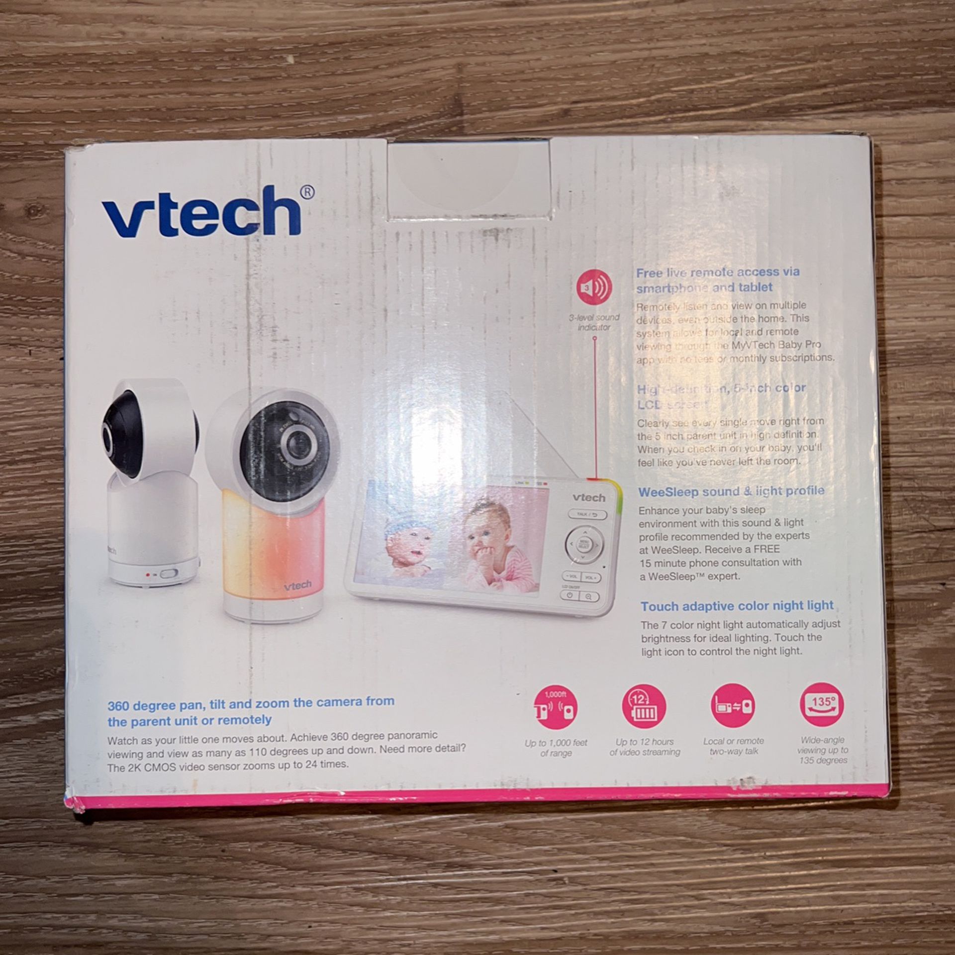 VTech VM991, Wi-Fi Video Baby Monitor, Remote Access, Pan & Tilt Camera 