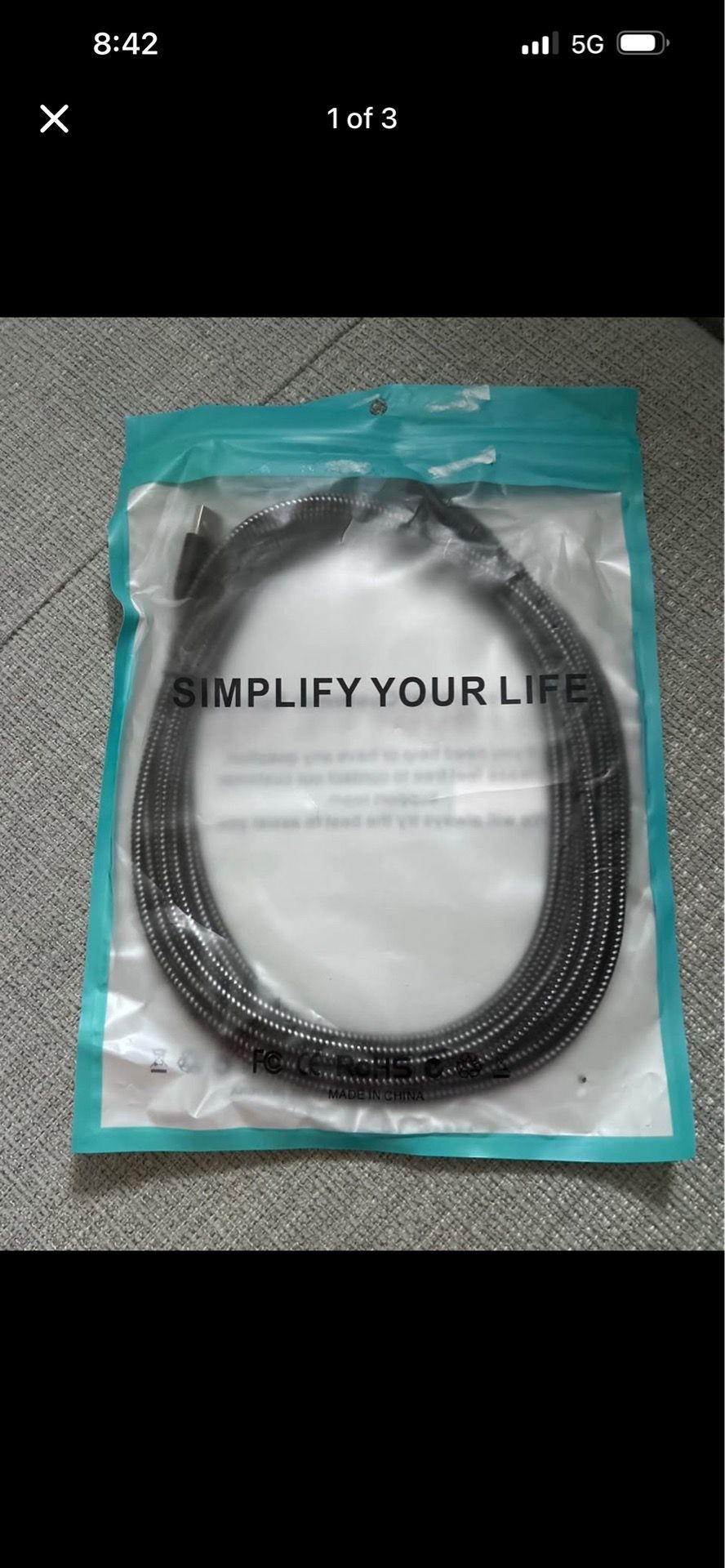 Long multi-use charging cord