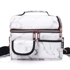 8L Insulated Lunch Bags Double Compartment Lunch Tote Leakproof Lunch Cooler Bag with Adjustable Shoulder Strap Freezable Meal Prep Bag for Women - Me