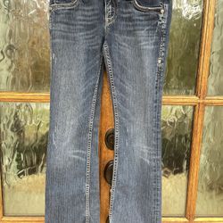 Sang Real Womens Size 29 Hemmed* Medium Wash Low Rise Bootcut Denim Jeans