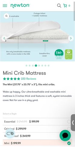 Newton Mini Crib Mattress With 2 Newton Crib Sheets In White