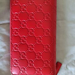 Leather Candy Apple Red Gucci Wallet