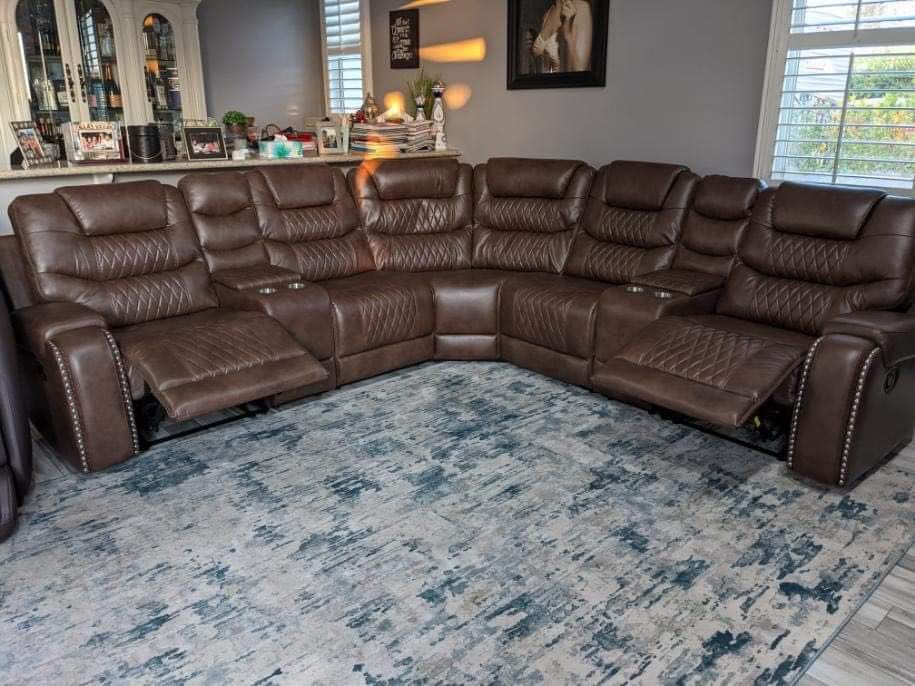 New Brown Recliner Sectional Couch $50 Down Payment