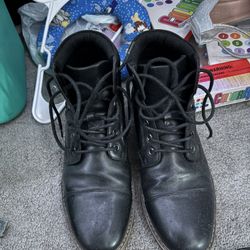 J. Ferrar Men's Black Synthetic Combat Boots Lace Up Round Toe Size 8.5