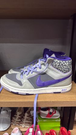 Nike High-Top Sneakers Gray Purple Leopard