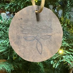 Set of 3 handcrafted leather Western themed ornaments Wrapped ready for gift giving NEW! 3x3