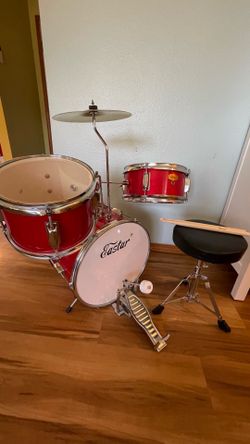 Kids Drum Set with Chair and Sticks