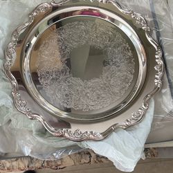 Gorham Heritage Silver Plated Serving Platter / Tray - 12 1/2 inch - Never Used