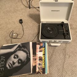 Crosley Cruiser Premier Vinyl Record Player with Speakers and Wireless Bluetooth And 9 Records