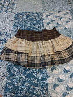 🧡 Brown Plaid Mini Skirt – Includes Built-In Shorts! 🧡