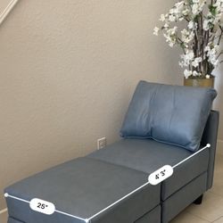 Blue Chair & Ottoman w/storage