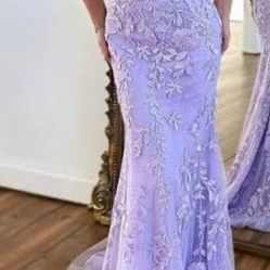 Long Lilac, Purple, Lavender Prom Dress