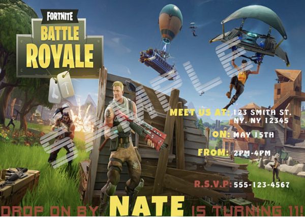 customizable fortnite birthday party invitations - fortnite invitations