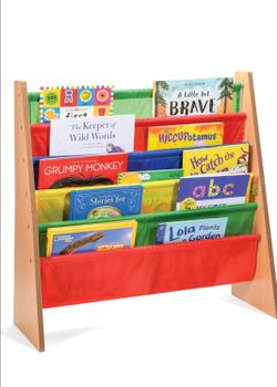 Fabric Sling Book Rack: 6-Tier Bookshelf