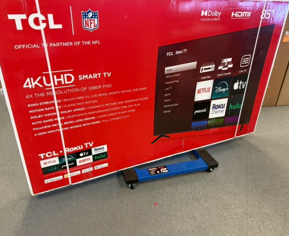 85 Tv $55 Down On Finacing Free Delivery 6 Month Warranty. 85 TCL Smart 4k HDTV