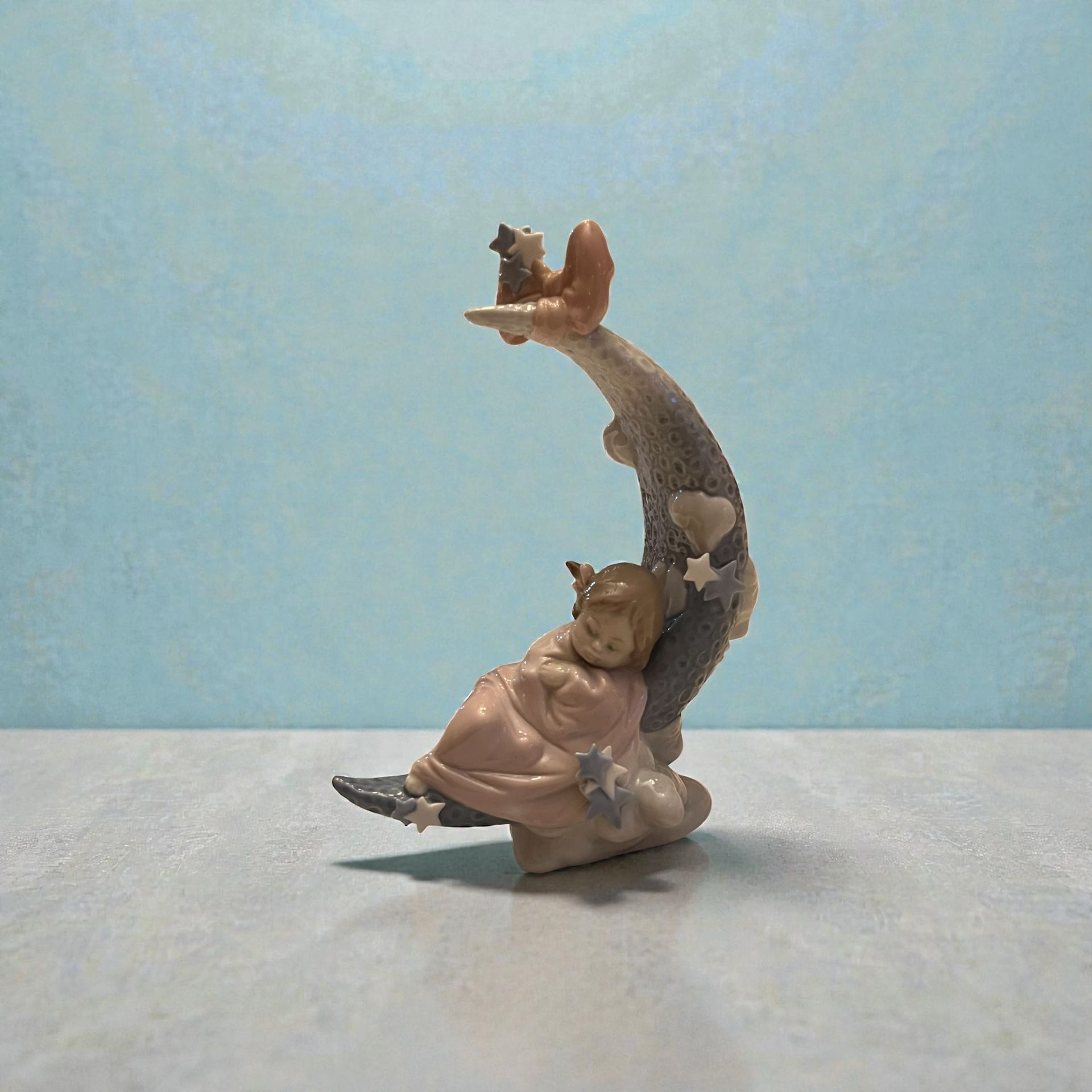 Lladro 'Heaven's Lullaby' Girl Sleeping on Moon Glossy Figurine 6583