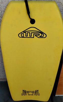 ​Wave Rebel Hawaii 39" Bodyboard Boogie Board with Leash - Yellow