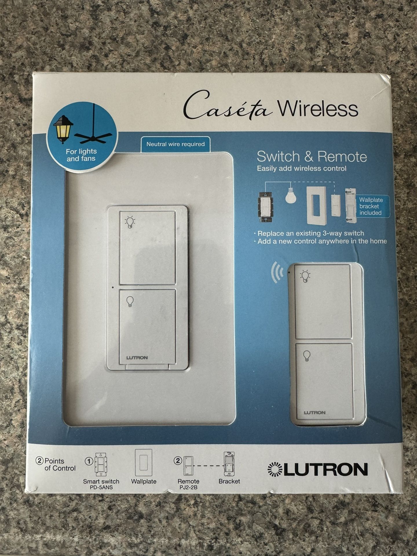 Brand new smart Caseta switch with pico and mounting bracket.