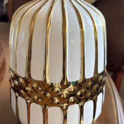 White Gold Jug Jar Home Decor New