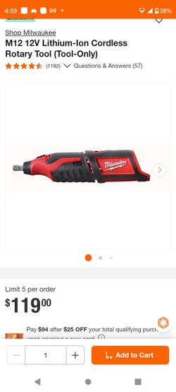 Brand new Milwaukee m12 cordless rotary tool (tool only)