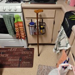 Wooden cane for walking