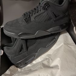 BLACK CAT JORDAN 4S Size 12
