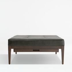 Crate and Barrel Leather Ottoman