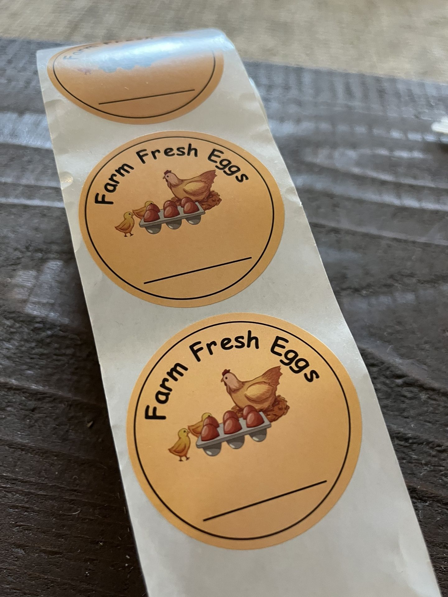 Roll of Egg Carton Stickers